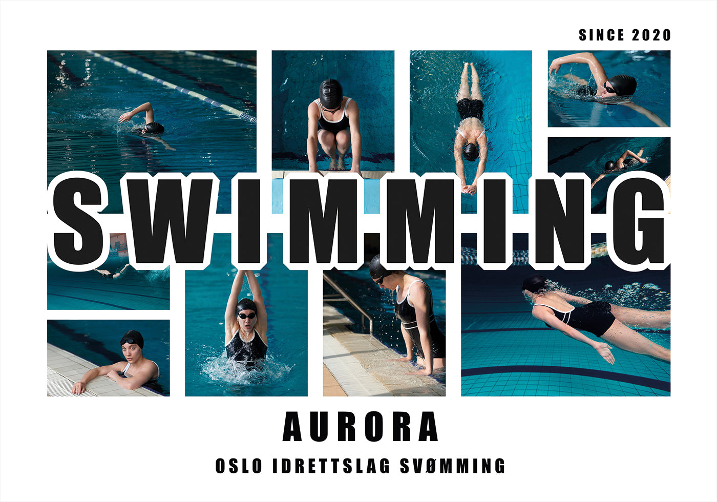 Swimming Photo Collage Personal Poster