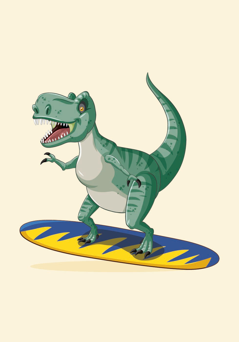 Surfing T-Rex Poster