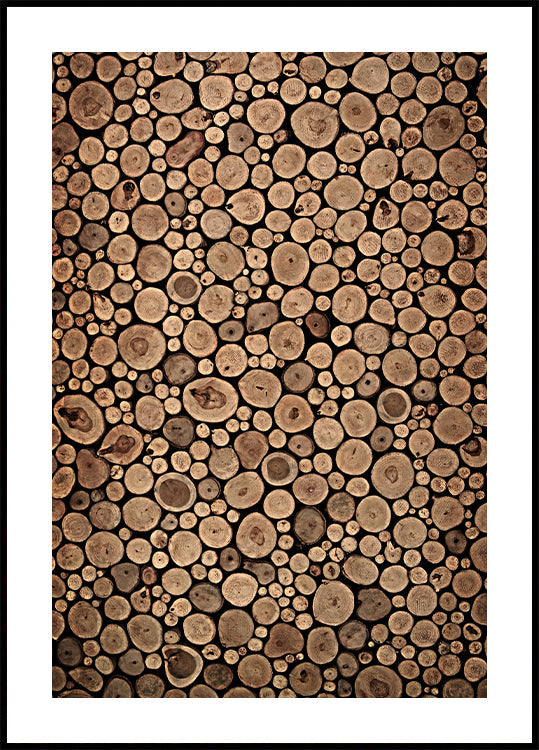 Rustic Wood Log Pattern Poster