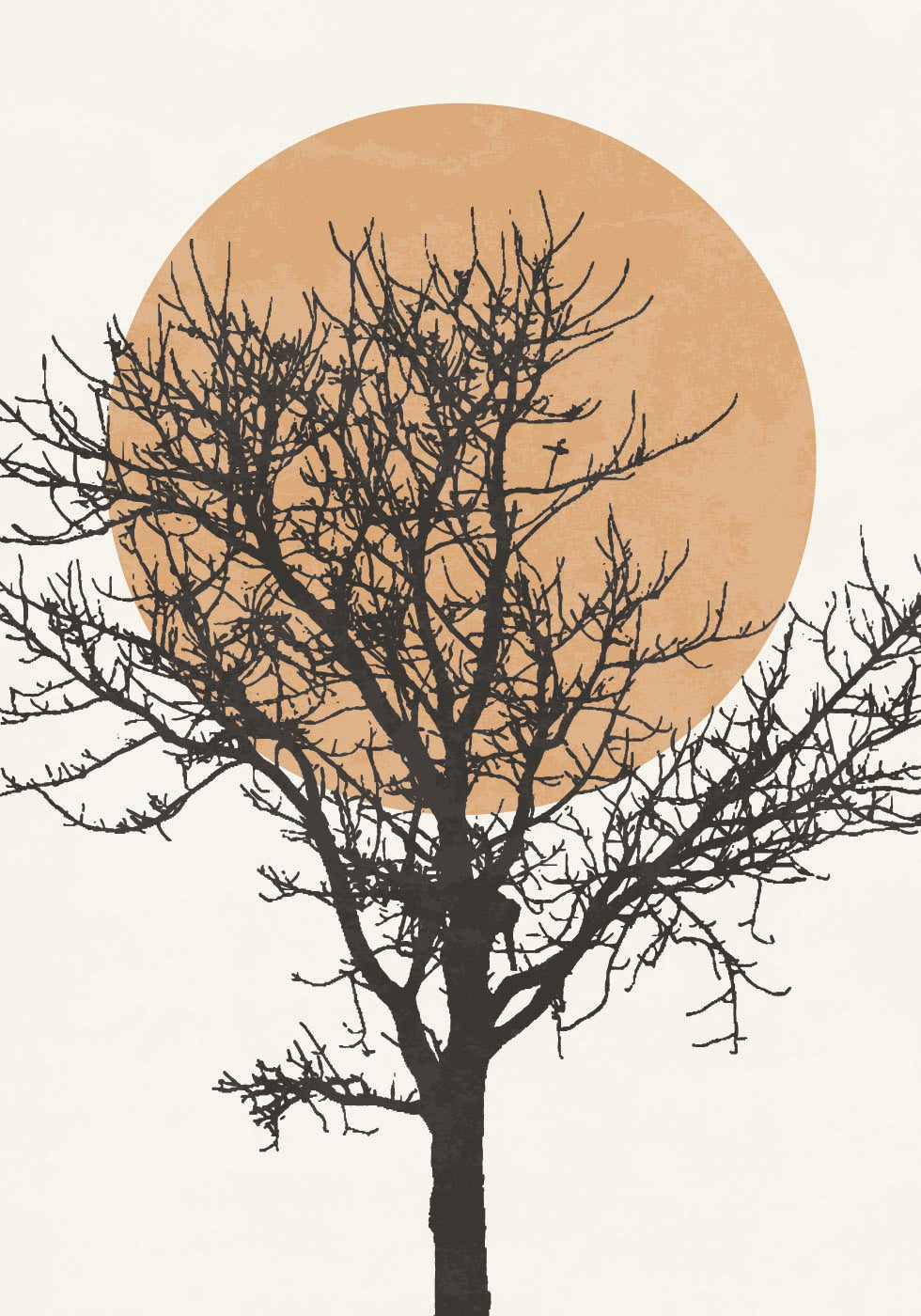 Tree Silhouette and Sun Poster