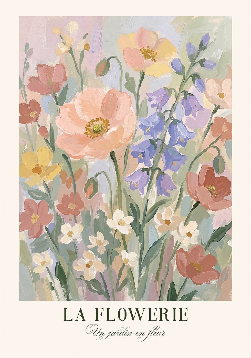 Un jardin en fleur Poster