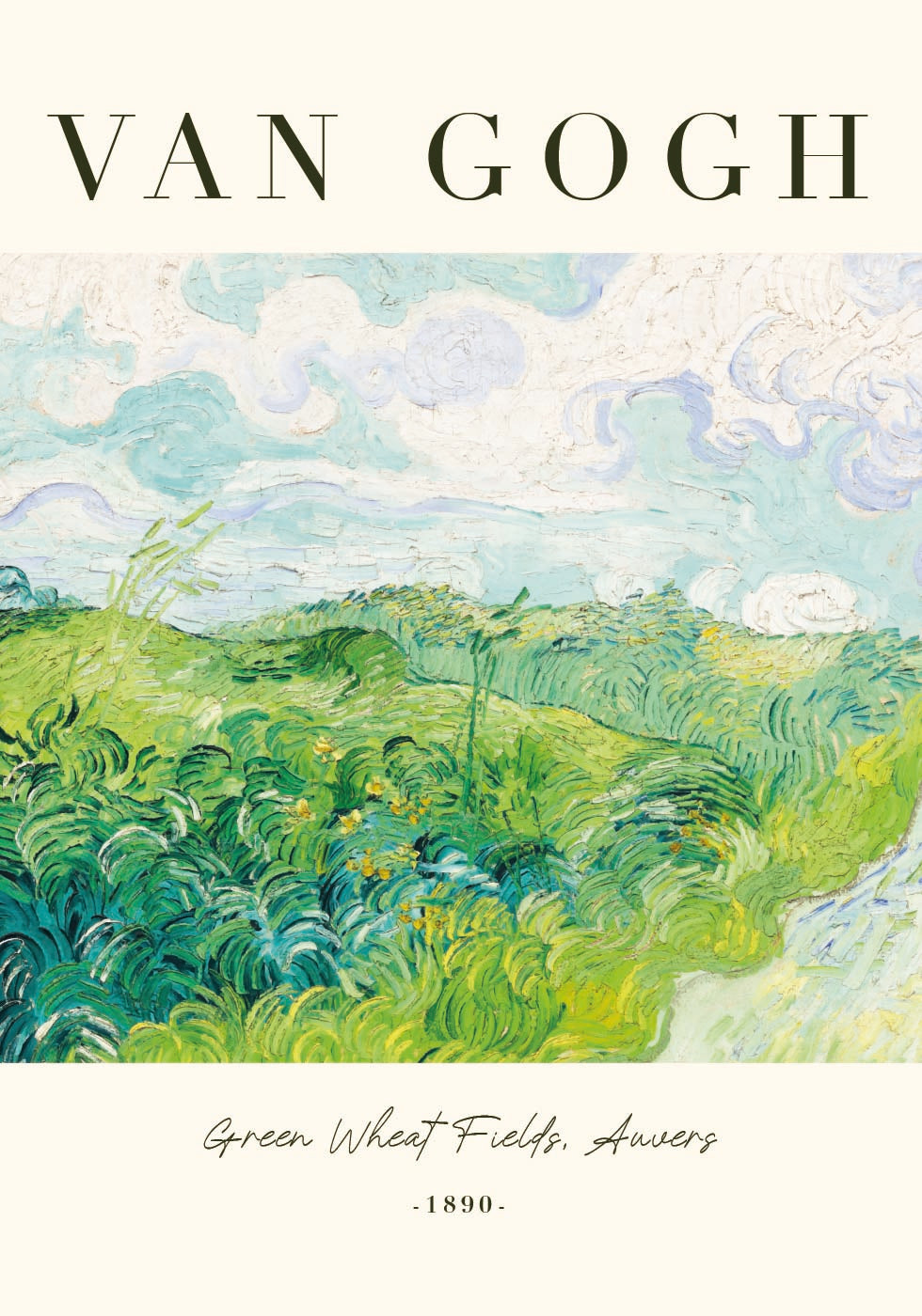 Vincent van Gogh - Green Wheat Fields, Auvers Poster