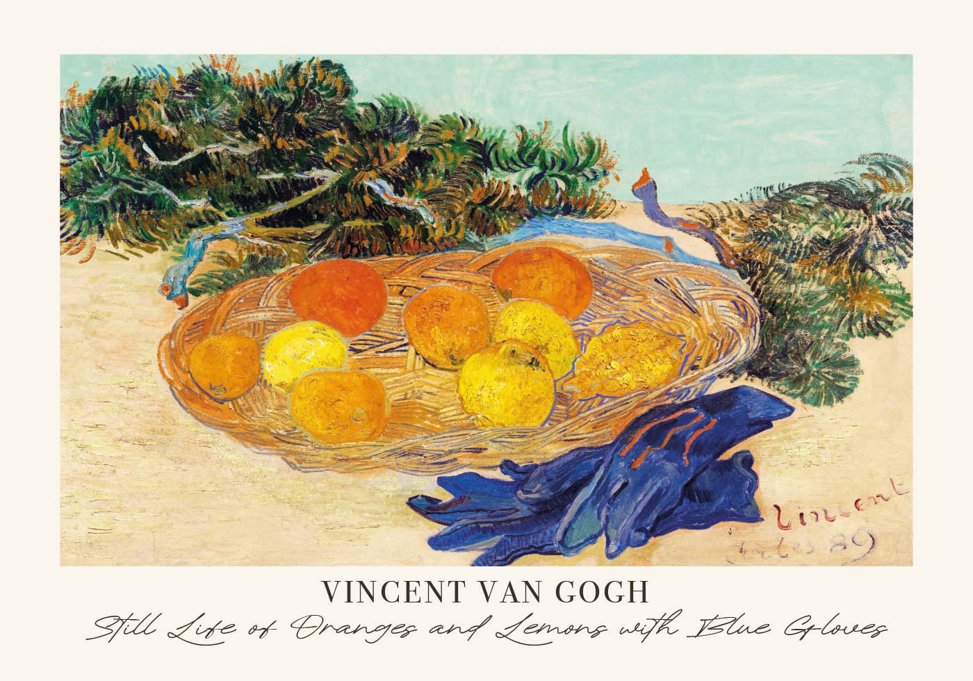 Still Life of Oranges and Lemons with Blue Gloves by Vincent van Gogh Poster
