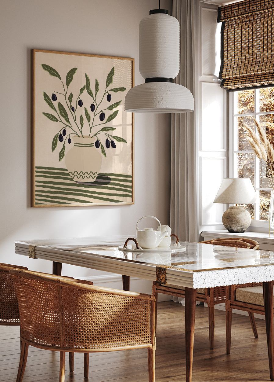 Vase With Olives Poster