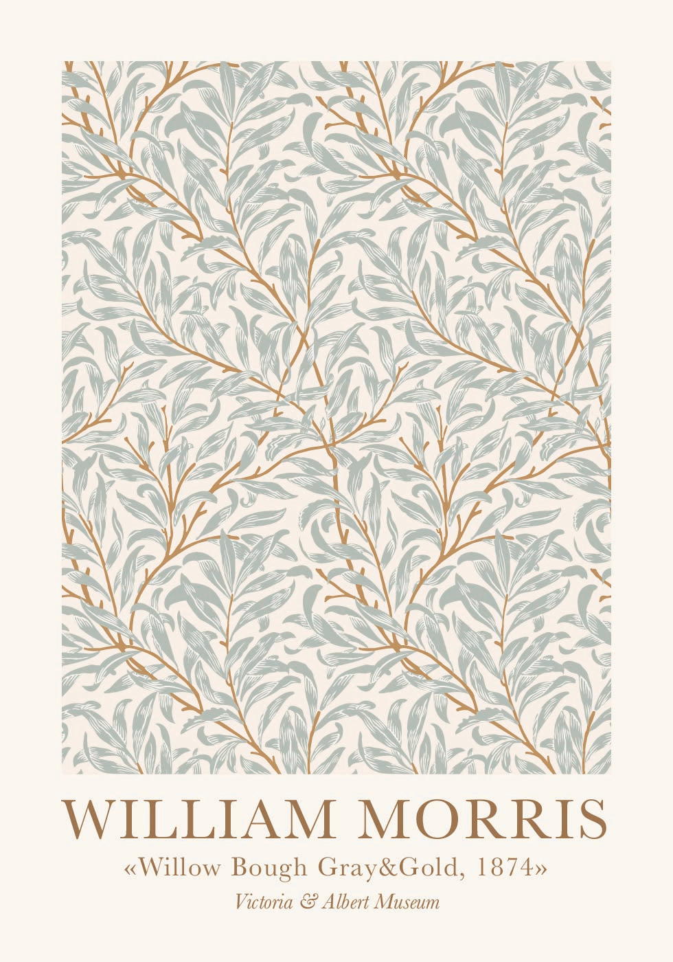 William Morris Willow Bough Gray & Gold Poster