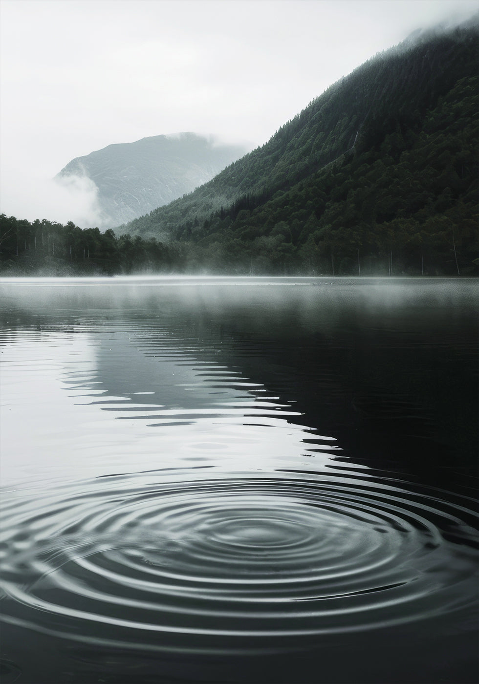 Water Ripples in Mountain Lake Poster