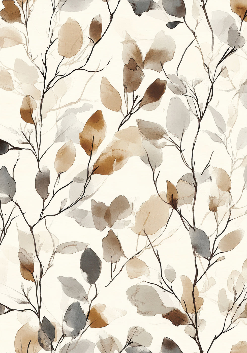 Abstract Watercolor Leaves Poster