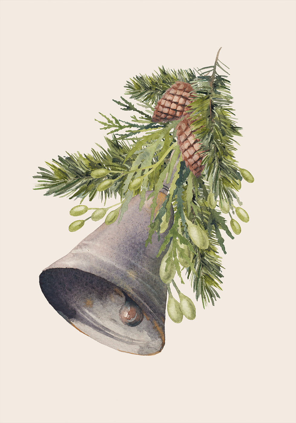 Watercolor Christmas Bell Poster