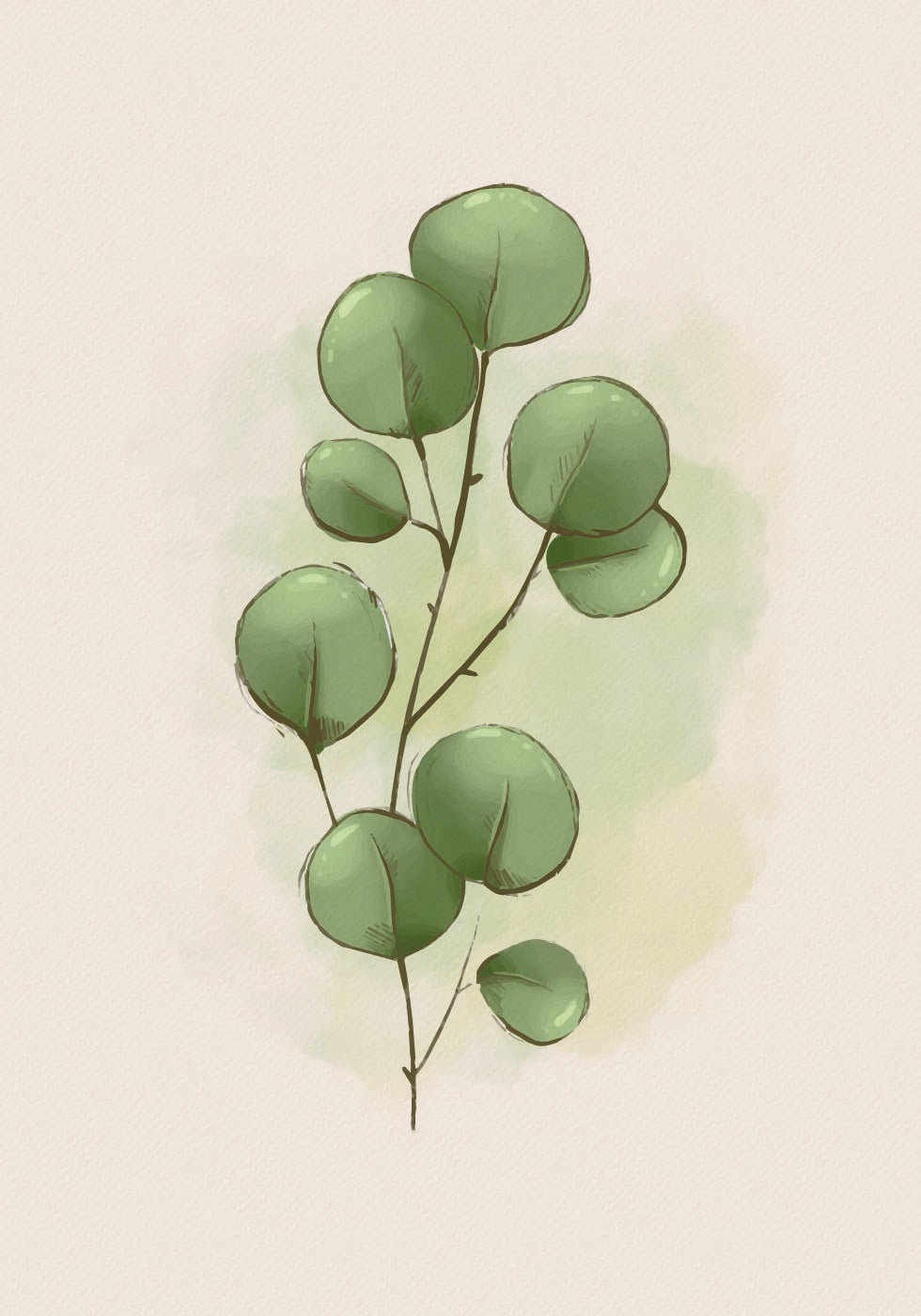 Watercolor Eucalyptus Botanical Poster