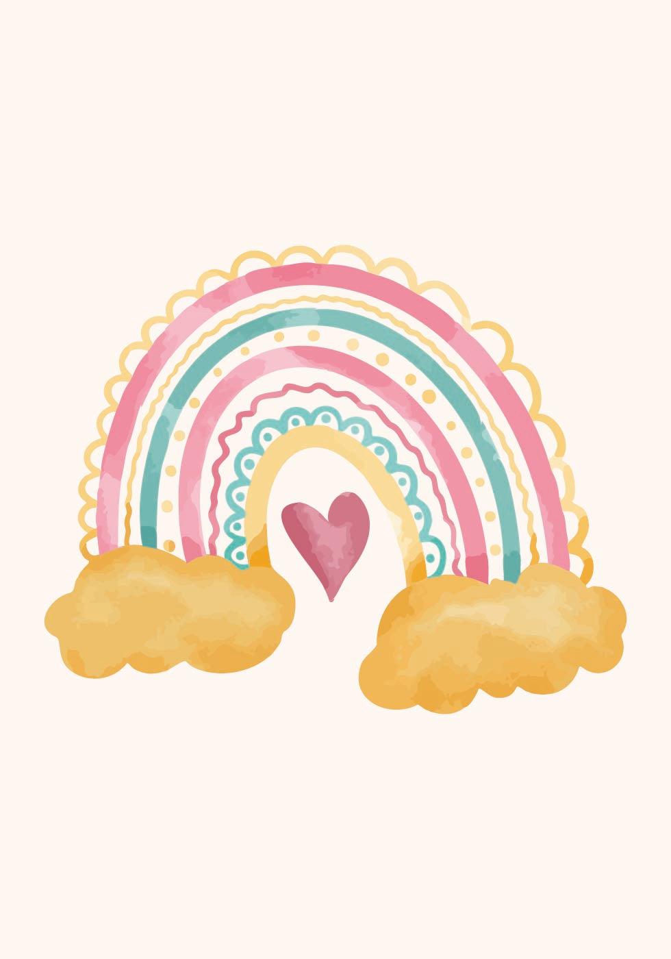 Colorful Rainbow and Heart Design Poster