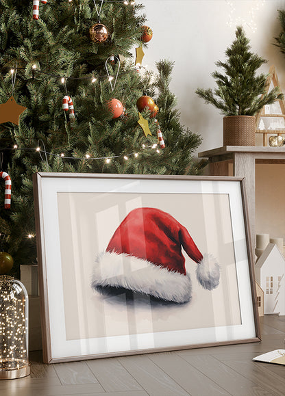 Watercolor Santa Hat Poster