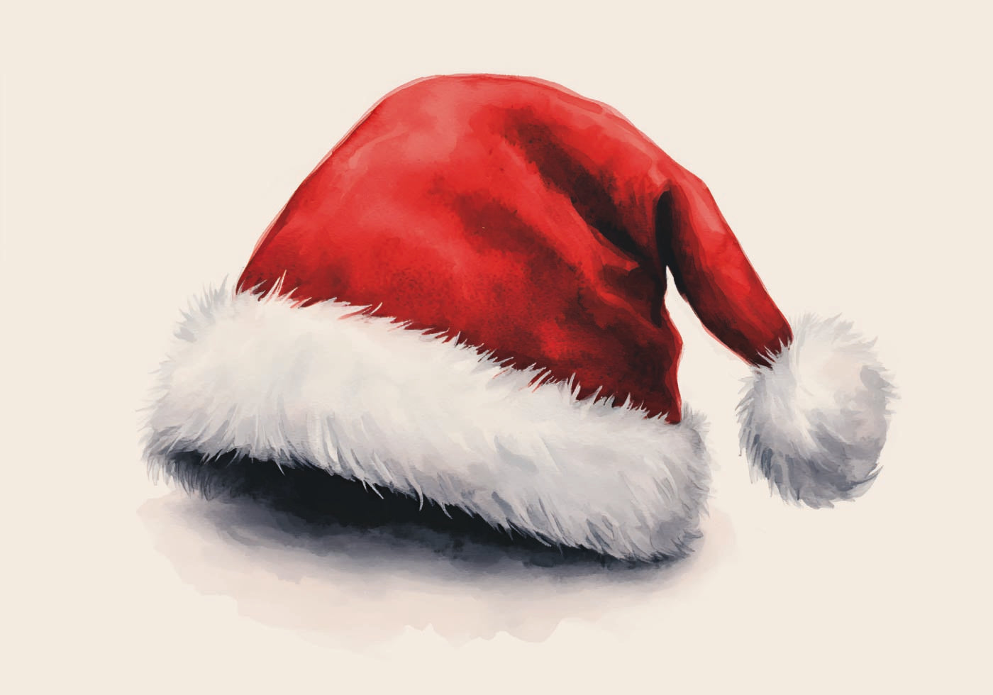 Watercolor Santa Hat Poster