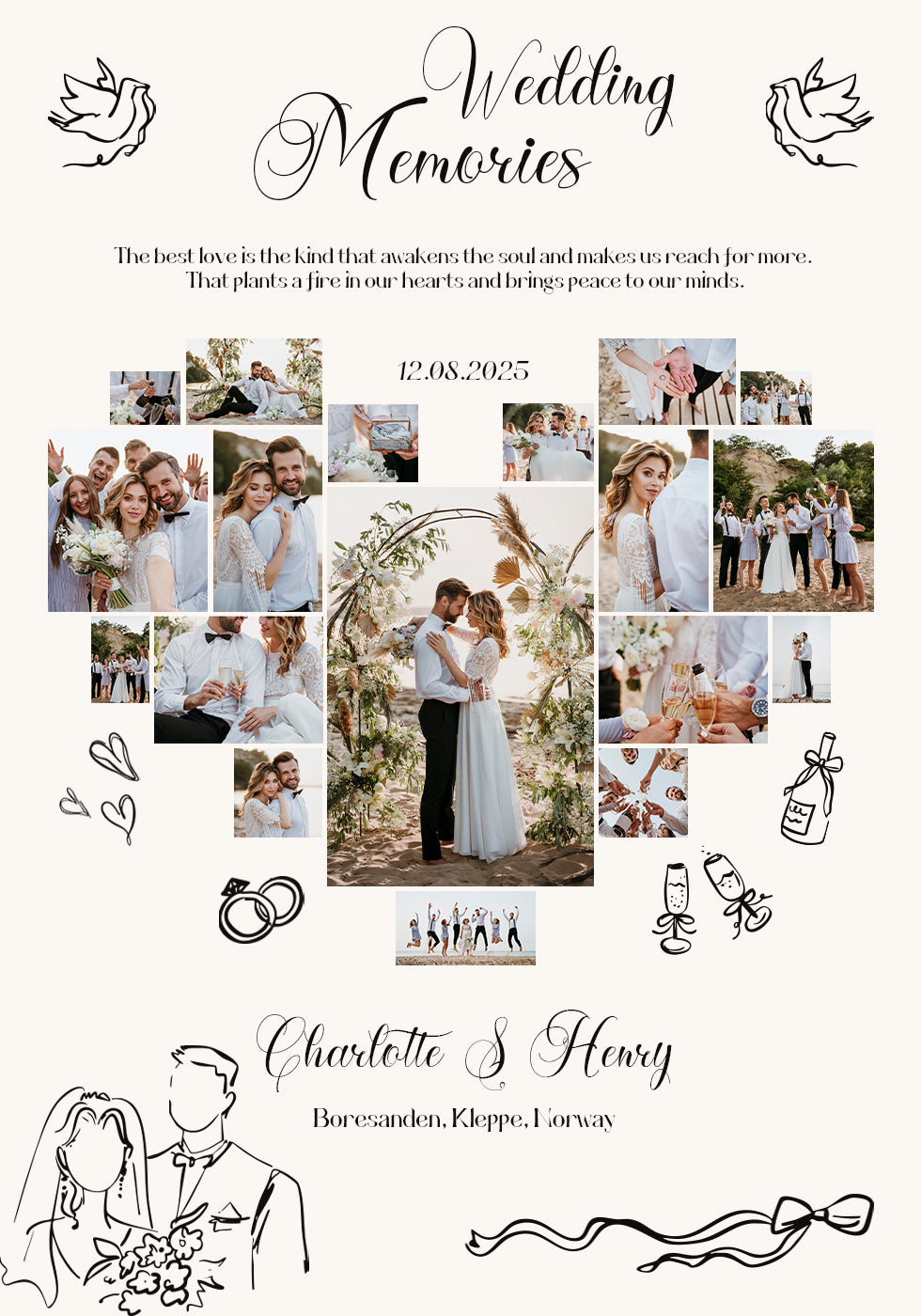 Wedding Memories Photo Collage Poster