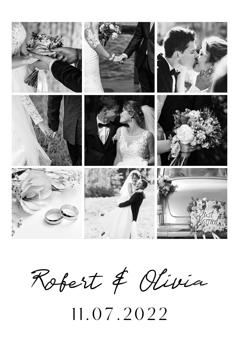 Personalized Wedding Photo Collage Poster