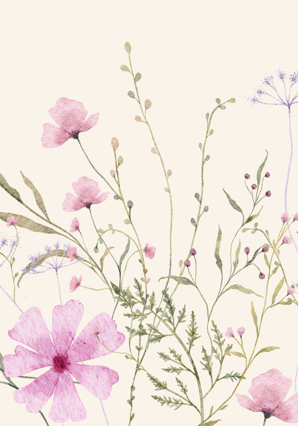 Soft Wildflowers Poster
