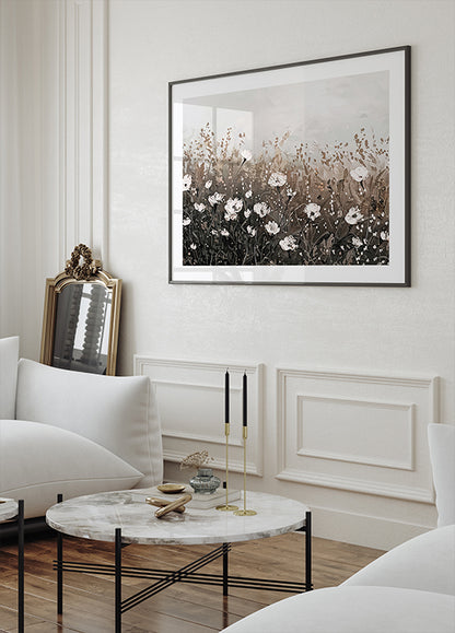 Wildflowers Vintage Landscape Poster