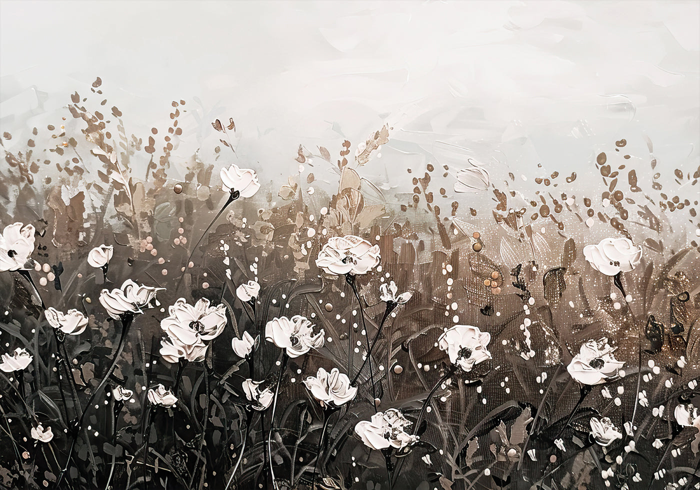 Wildflowers Vintage Landscape Poster