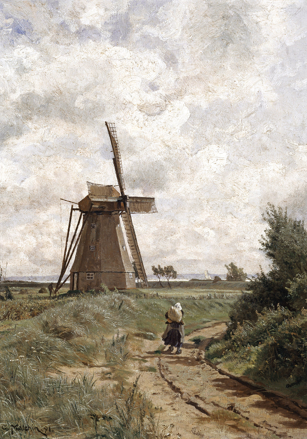 Windmill at Ahrenshoop Poster