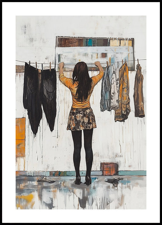 Woman and Clothesline Poster