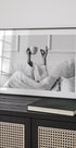 Woman With Coffee Cup On The Bed Plakat - Posterbox.no