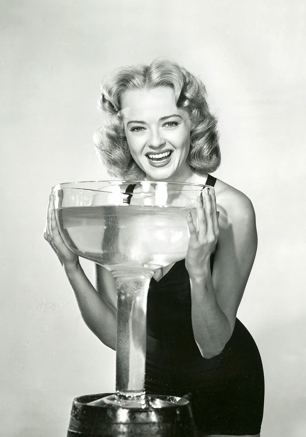 Woman with Giant Glass Poster