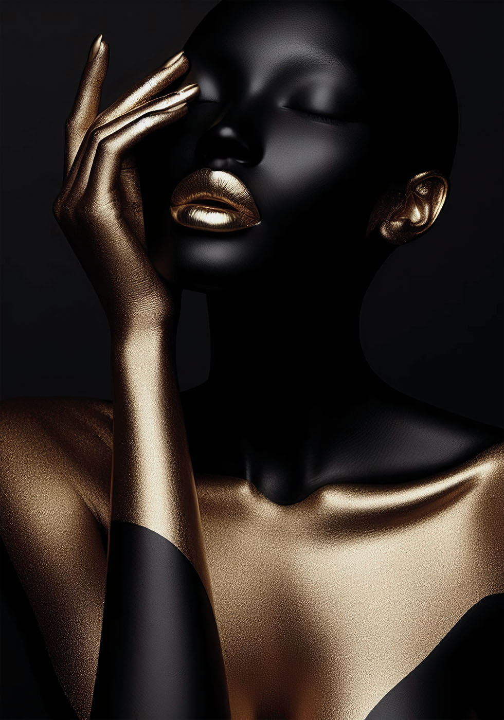 Golden Elegance Portrait Poster
