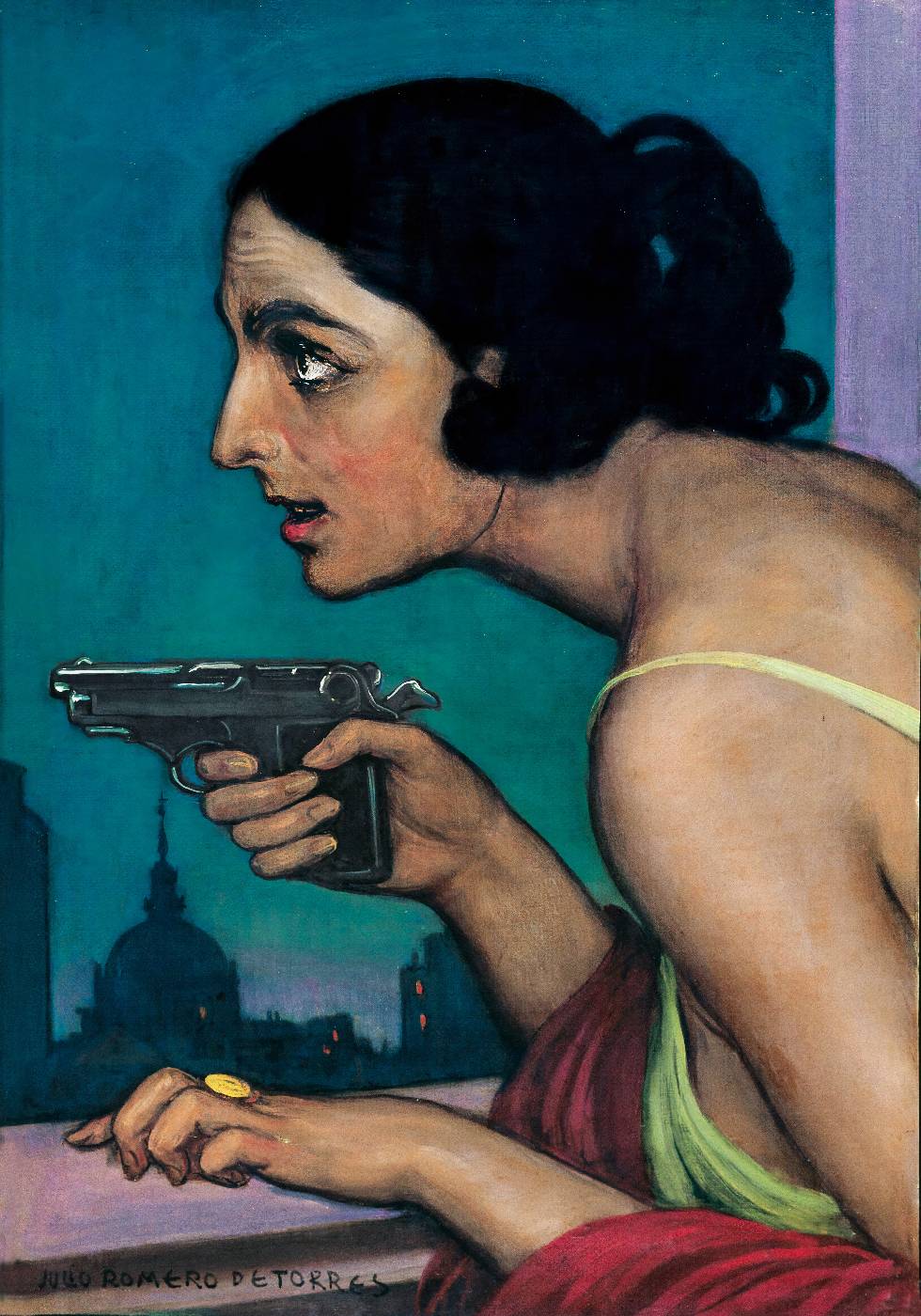 Woman with a Gun Vintage Poster