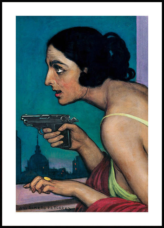 Woman with a Gun Vintage Poster