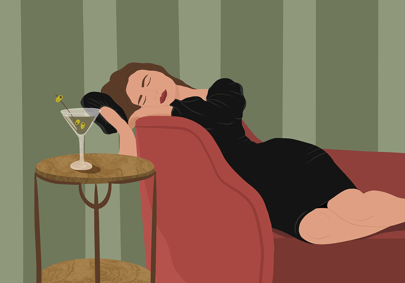 Woman with Martini Poster