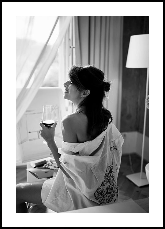 Woman Relaxing with Wine Poster
