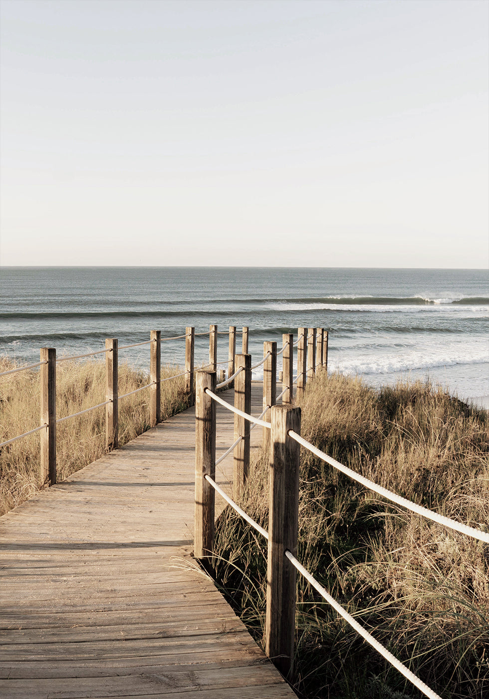 Wooden Path to the Beach, Coastal Boardwalk Poster