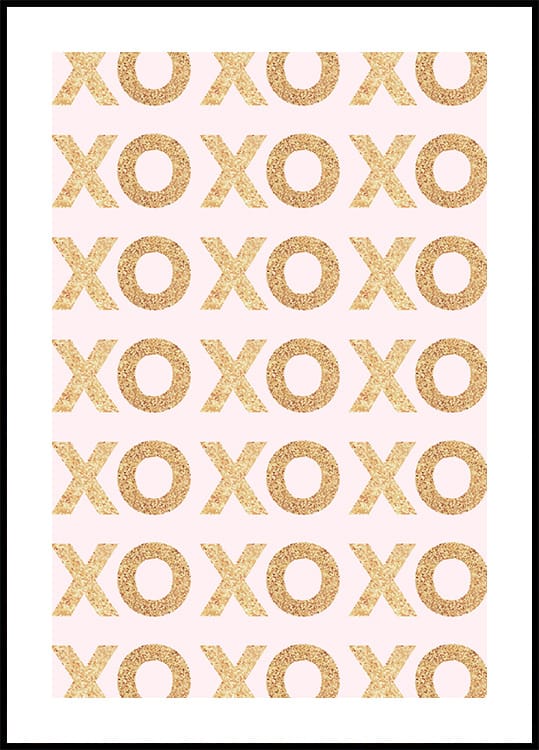 Gold Glitter Love Poster