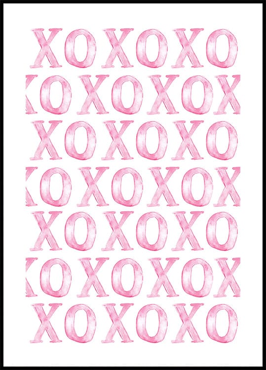 XOXO Pink Pattern Poster
