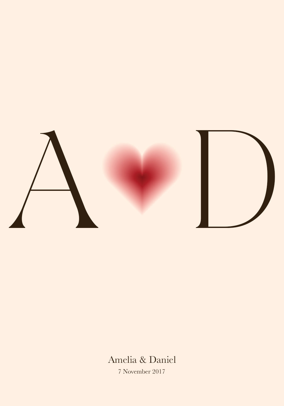 You & Me, Initials Love Poster
