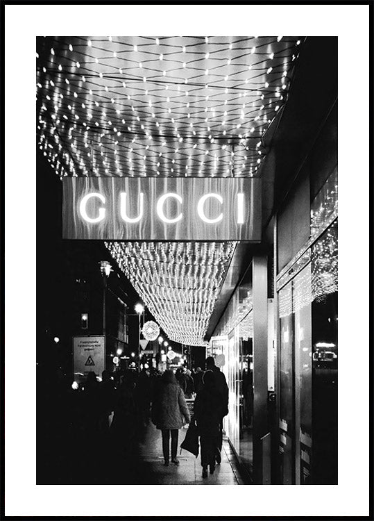 Gucci Black & White Night Lights Poster