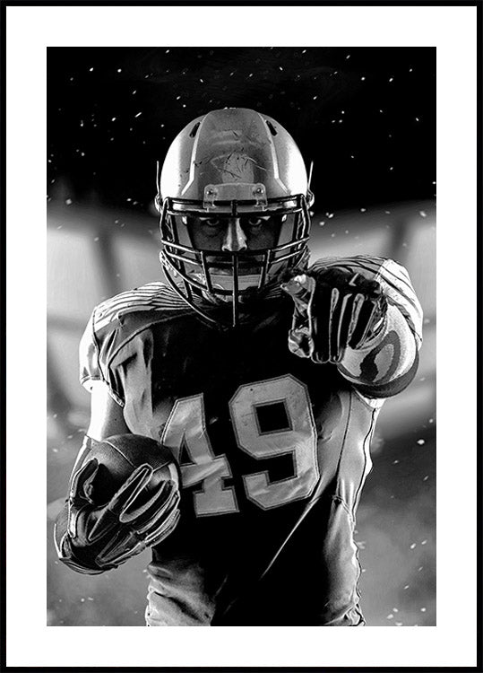 American Football Player Poster