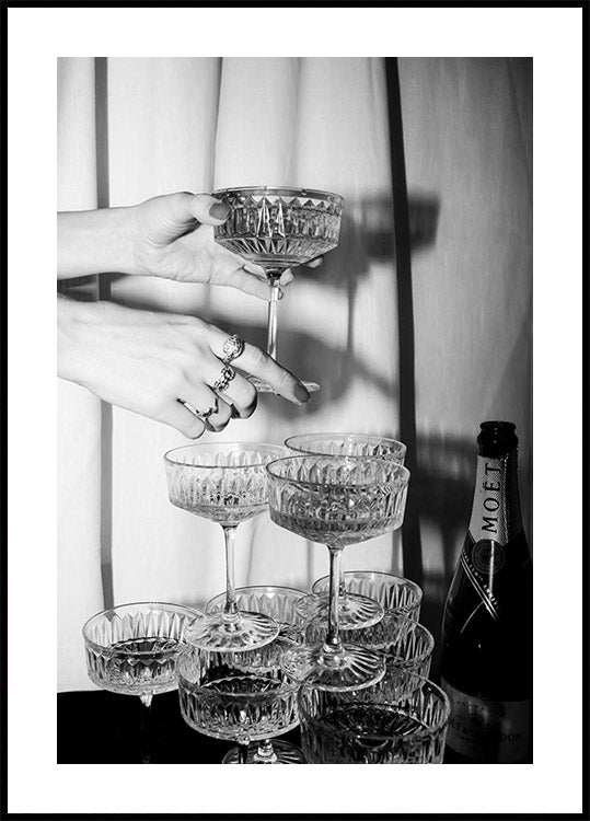 Champagne Glasses Print Poster