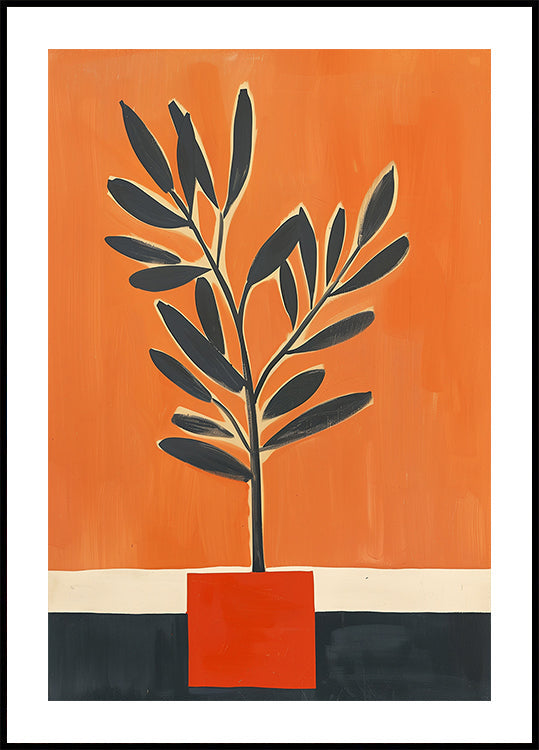 Bold Botanical Orange Hues Poster
