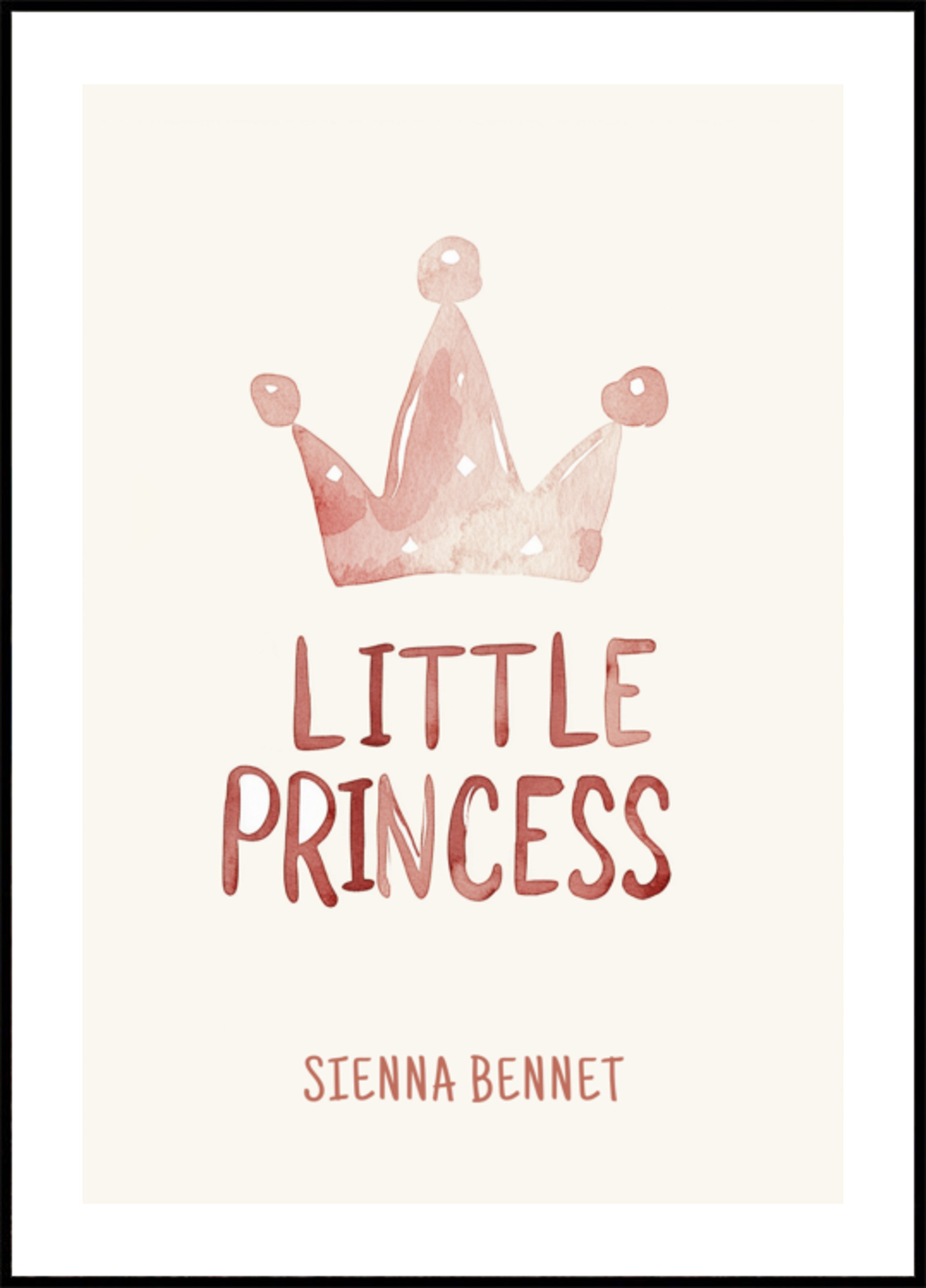 Watercolor Princess Crown Print