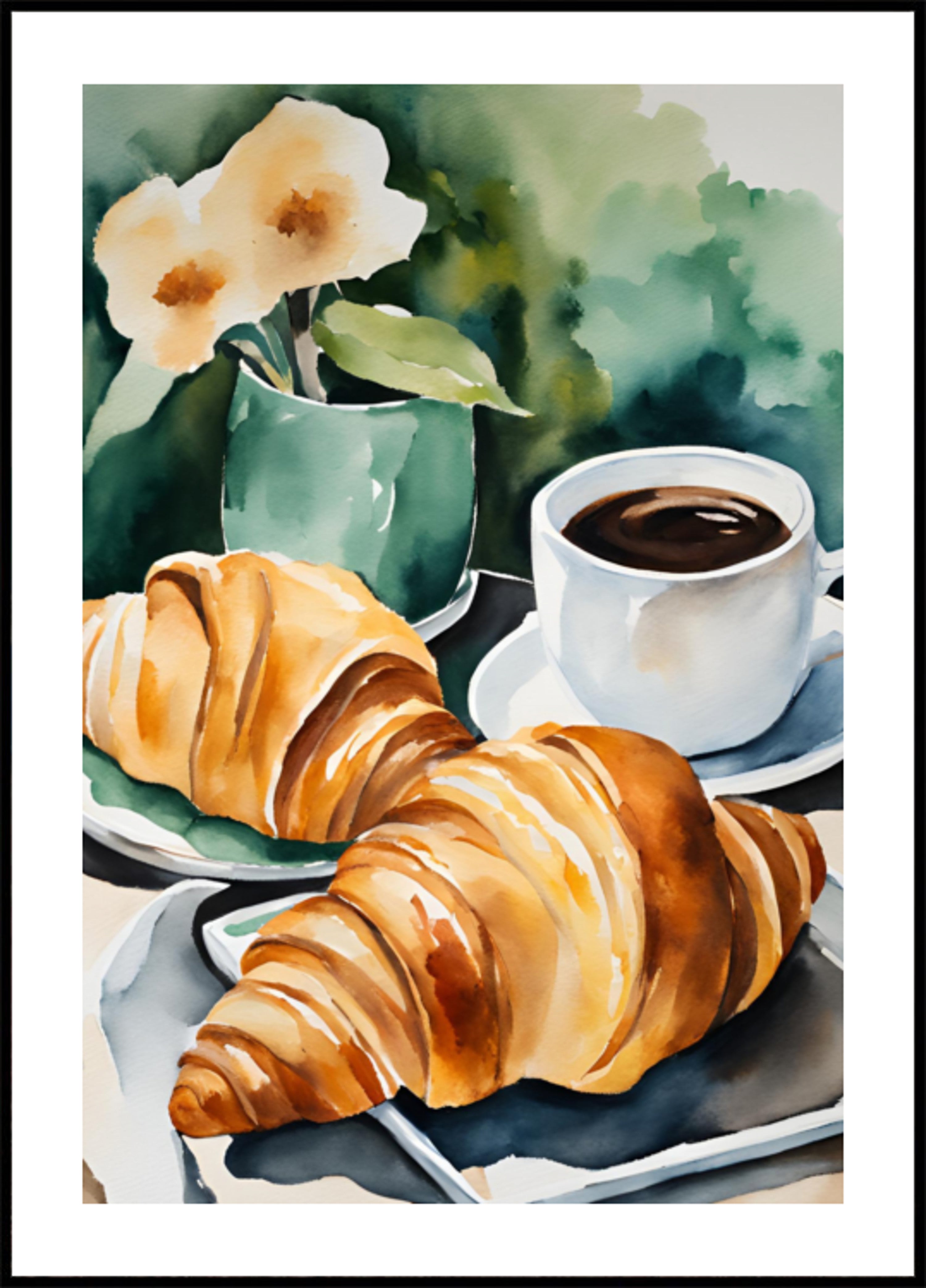 Fresh Croissants and Coffee