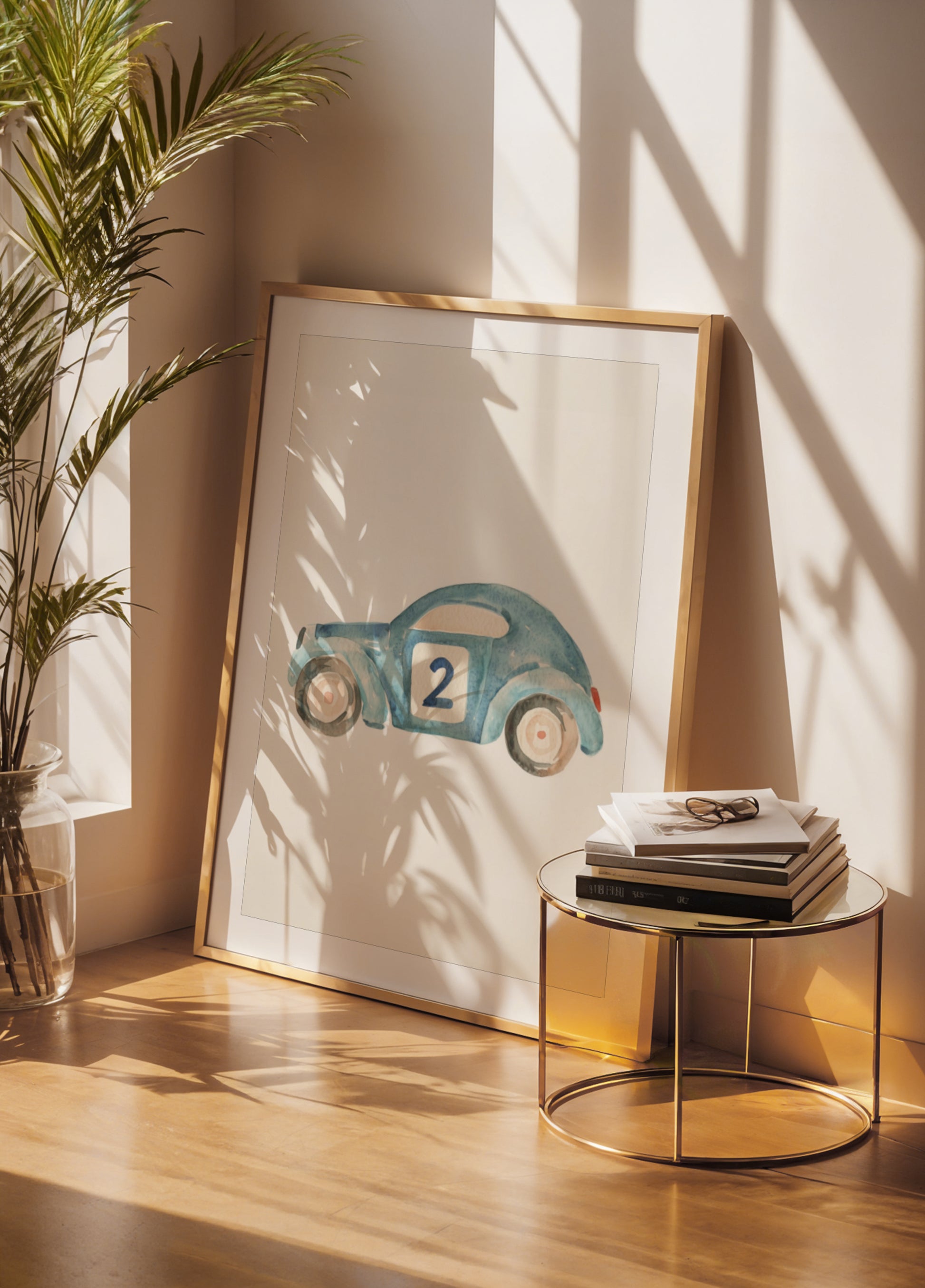 Cute Blue Race Car