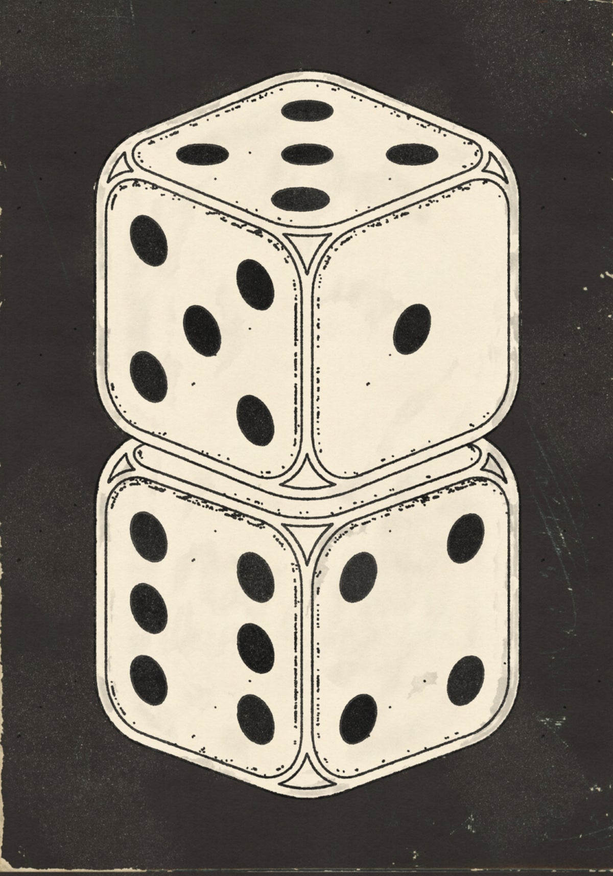 Stacked Vintage Dice