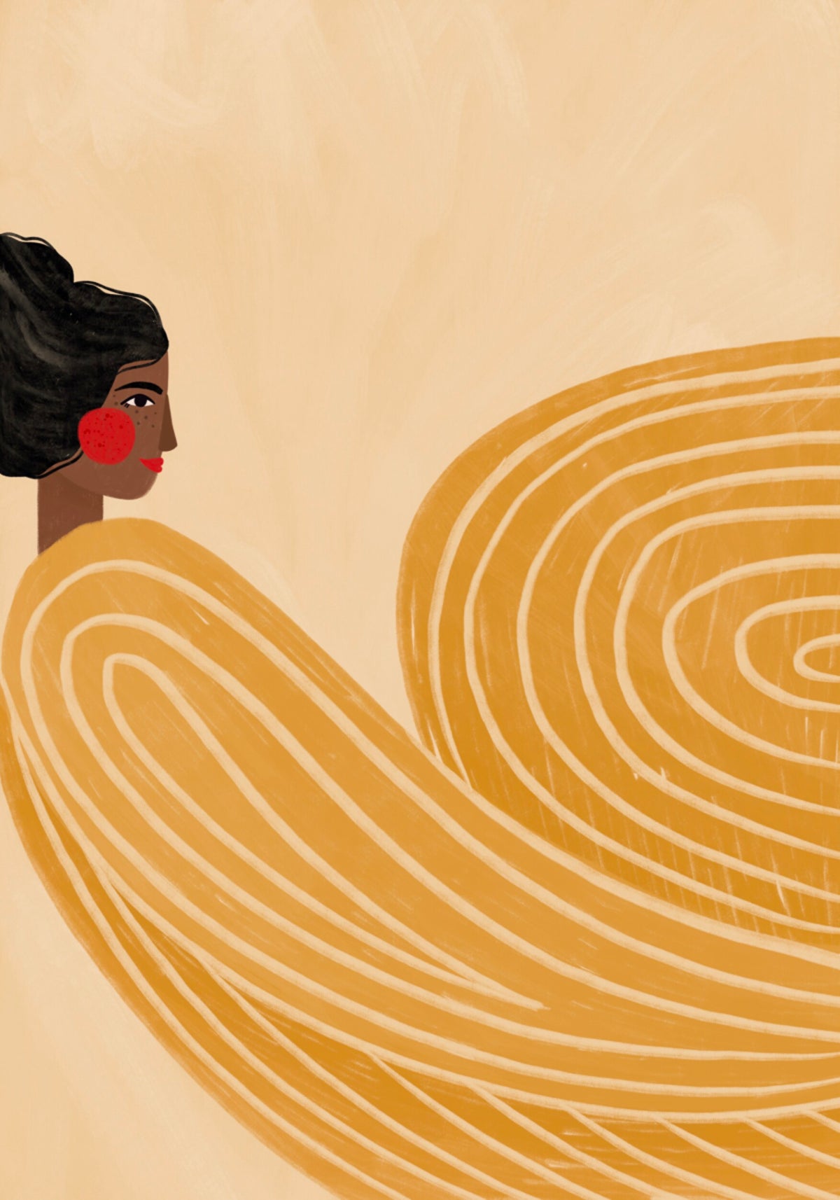 Woman Golden Waves