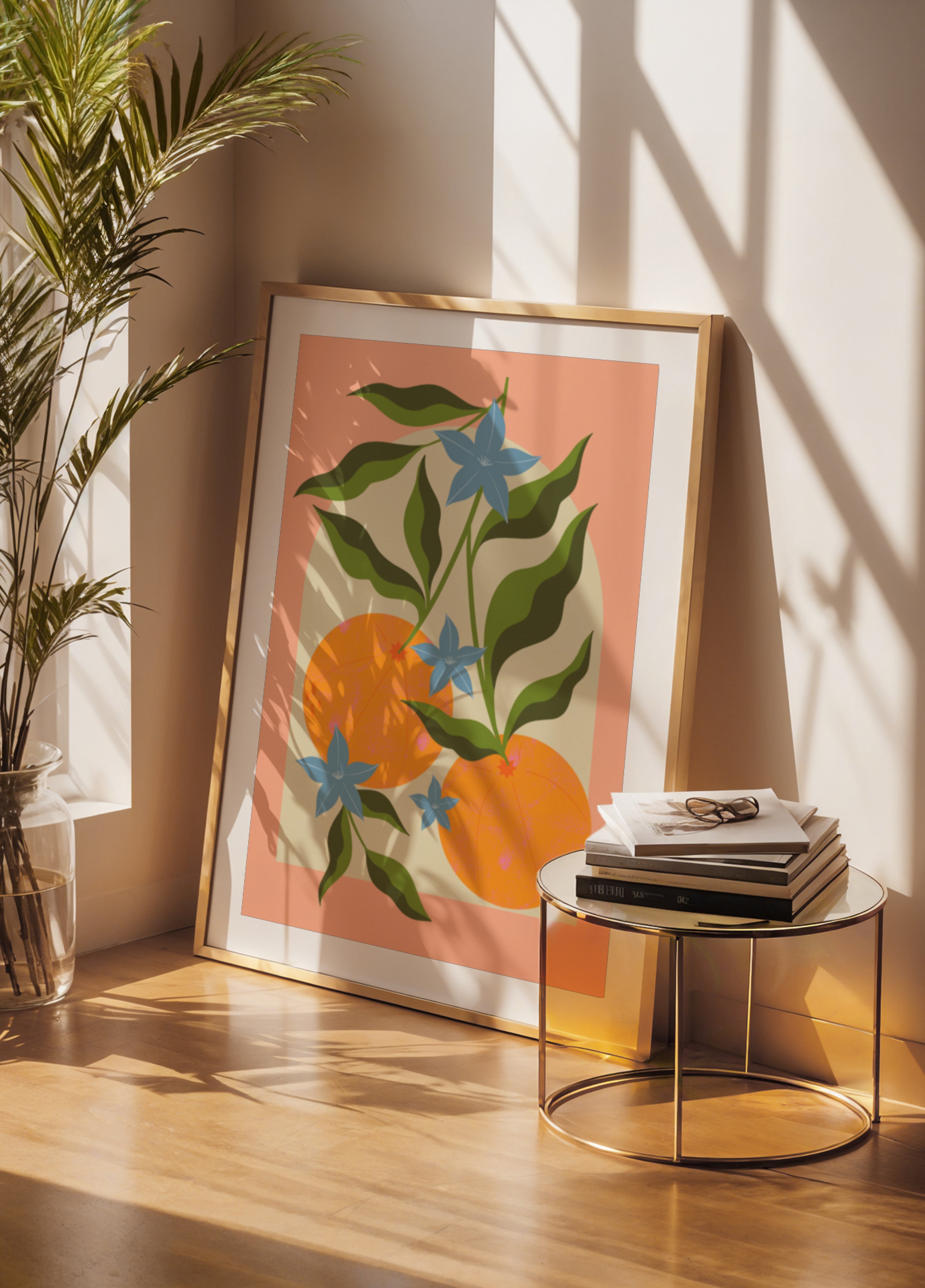 Orange Branch with Flowers