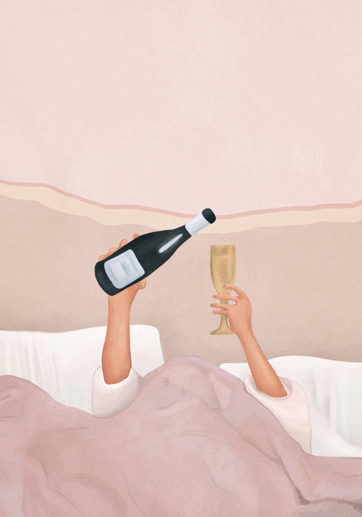 Champagne In Bed