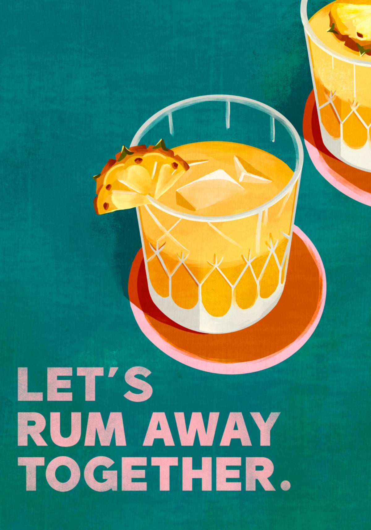 Rum Away Beach Bar Cocktail Art