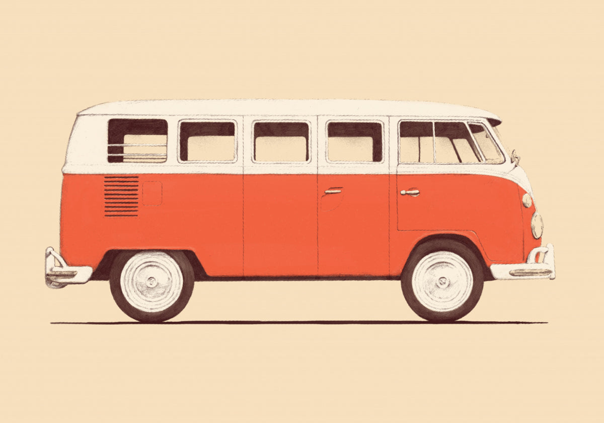 Classic Red Camper Van