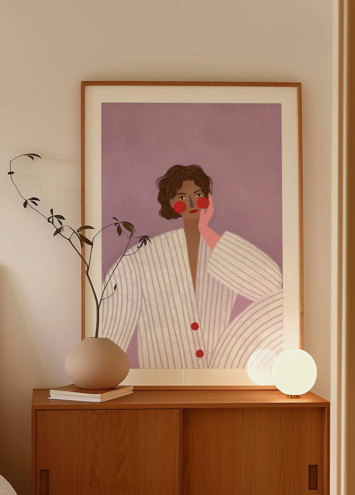 Dreamy Woman in Pajamas