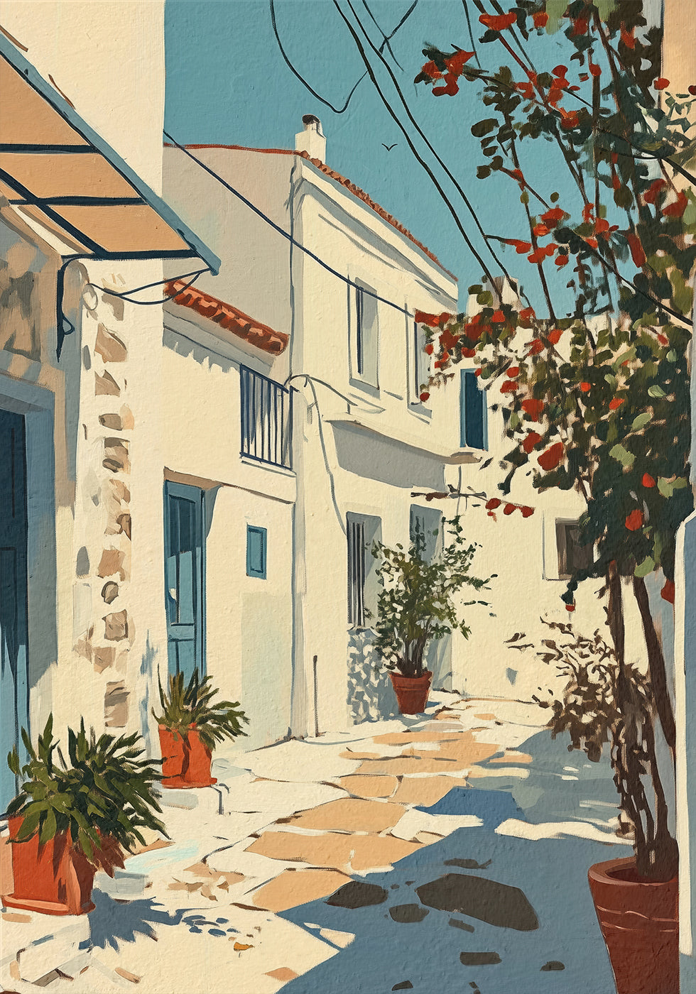 Sunny Mediterranean Alley Poster