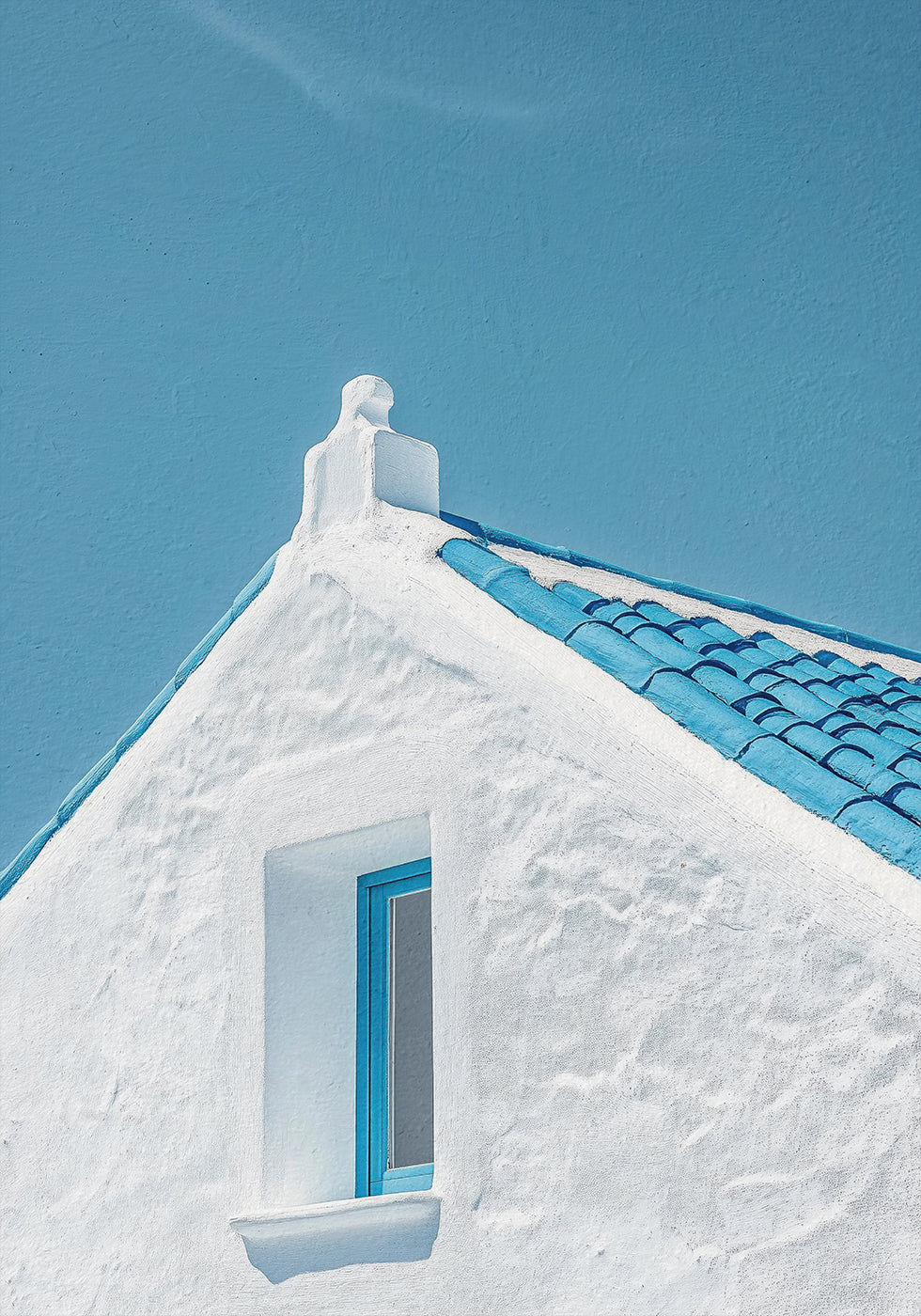 Blue Roof and White Walls Poster